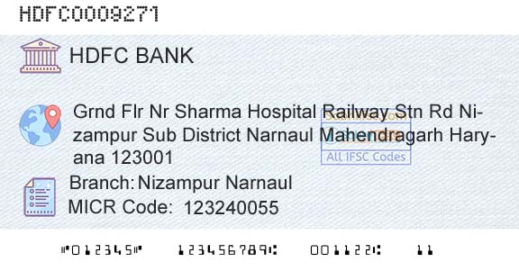 Hdfc Bank Nizampur NarnaulBranch 