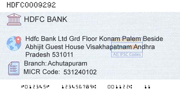 Hdfc Bank AchutapuramBranch 