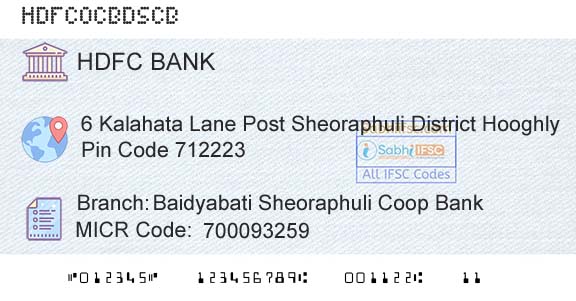 Hdfc Bank Baidyabati Sheoraphuli Coop BankBranch 