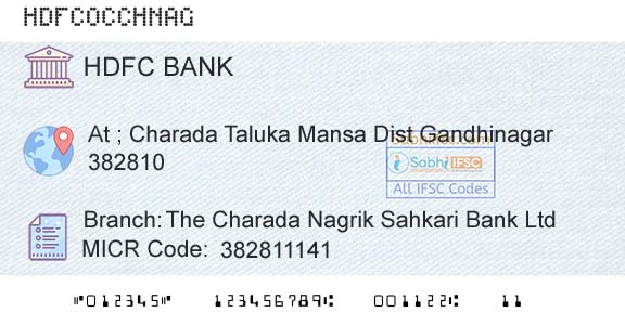 Hdfc Bank The Charada Nagrik Sahkari Bank LtdBranch 