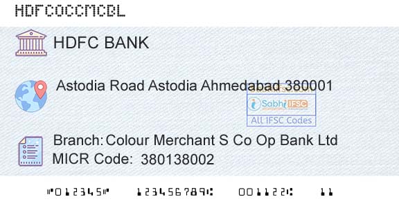 Hdfc Bank Colour Merchant S Co Op Bank Ltd Branch 