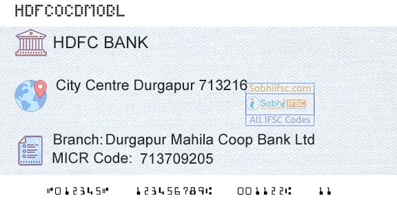 Hdfc Bank Durgapur Mahila Coop Bank LtdBranch 