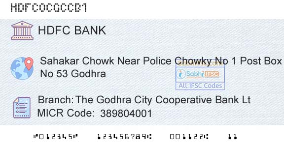 Hdfc Bank The Godhra City Cooperative Bank LtBranch 