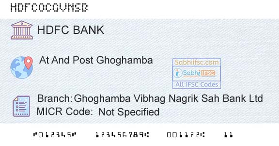 Hdfc Bank Ghoghamba Vibhag Nagrik Sah Bank LtdBranch 