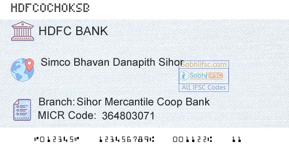 Hdfc Bank Sihor Mercantile Coop BankBranch 
