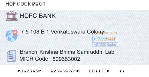 Hdfc Bank Krishna Bhima Samruddhi LabBranch 