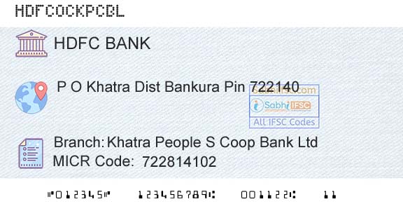 Hdfc Bank Khatra People S Coop Bank LtdBranch 