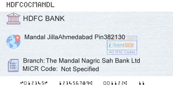 Hdfc Bank The Mandal Nagric Sah Bank LtdBranch 