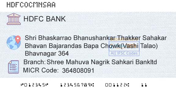 Hdfc Bank Shree Mahuva Nagrik Sahkari BankltdBranch 