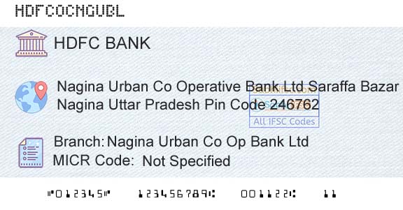 Hdfc Bank Nagina Urban Co Op Bank LtdBranch 