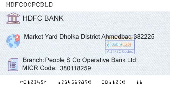 Hdfc Bank People S Co Operative Bank Ltd Branch 