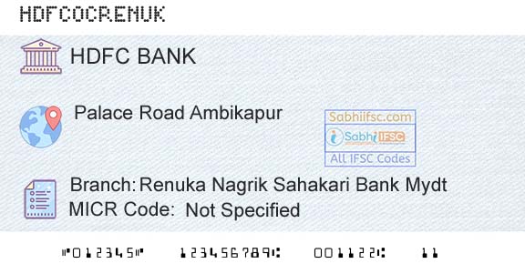 Hdfc Bank Renuka Nagrik Sahakari Bank MydtBranch 