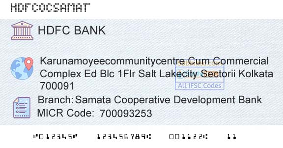 Hdfc Bank Samata Cooperative Development BankBranch 
