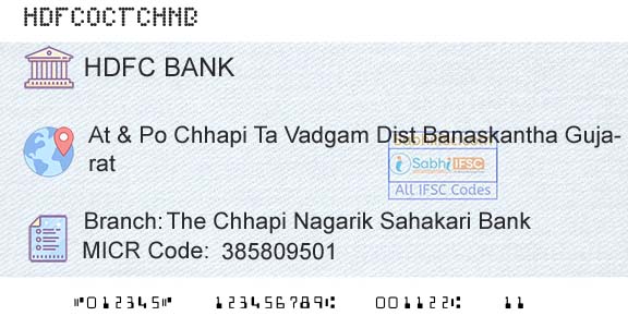Hdfc Bank The Chhapi Nagarik Sahakari BankBranch 