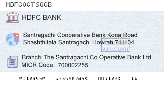 Hdfc Bank The Santragachi Co Operative Bank LtdBranch 