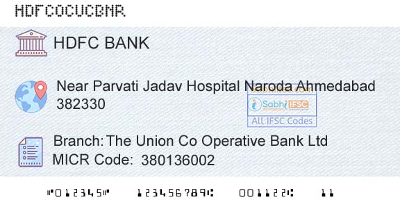Hdfc Bank The Union Co Operative Bank LtdBranch 