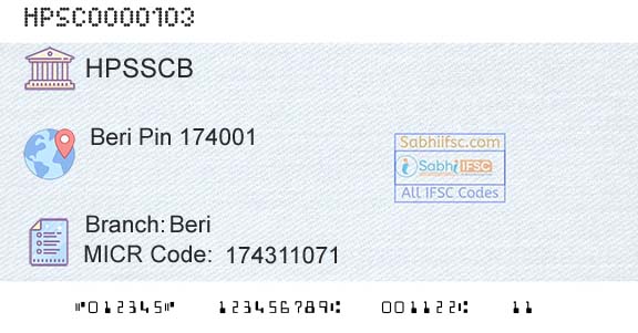 Himachal Pradesh State Cooperative Bank Ltd BeriBranch 