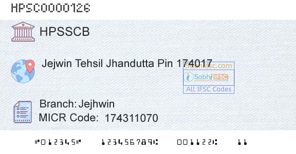 Himachal Pradesh State Cooperative Bank Ltd JejhwinBranch 