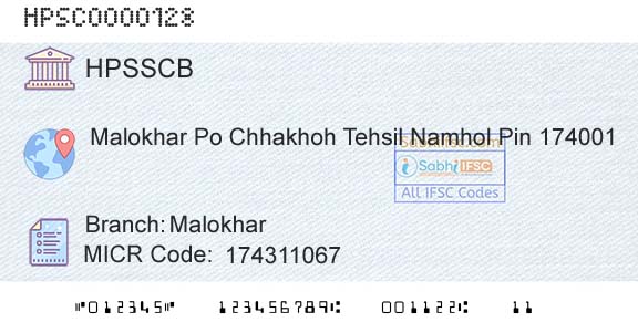 Himachal Pradesh State Cooperative Bank Ltd MalokharBranch 