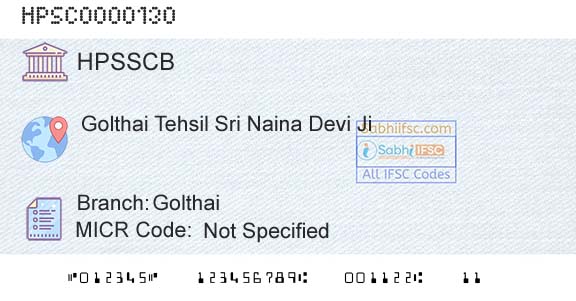 Himachal Pradesh State Cooperative Bank Ltd GolthaiBranch 
