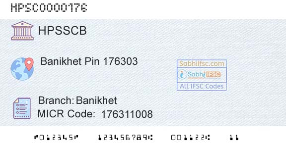 Himachal Pradesh State Cooperative Bank Ltd BanikhetBranch 