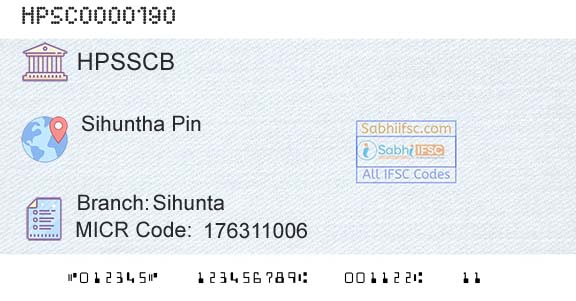 Himachal Pradesh State Cooperative Bank Ltd SihuntaBranch 