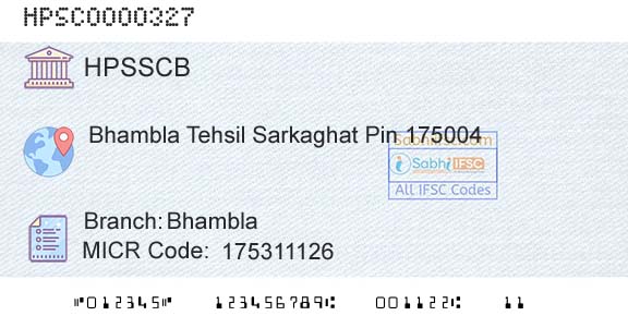 Himachal Pradesh State Cooperative Bank Ltd BhamblaBranch 