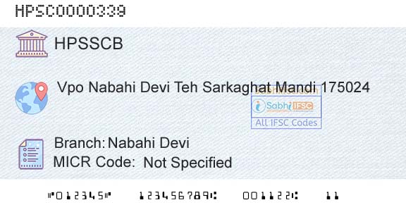 Himachal Pradesh State Cooperative Bank Ltd Nabahi DeviBranch 