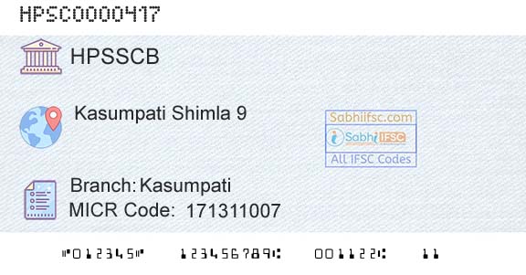 Himachal Pradesh State Cooperative Bank Ltd KasumpatiBranch 