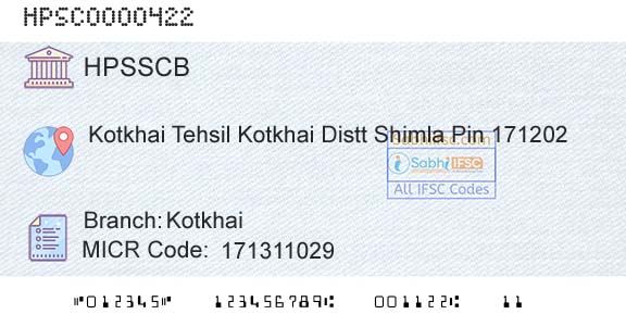 Himachal Pradesh State Cooperative Bank Ltd KotkhaiBranch 