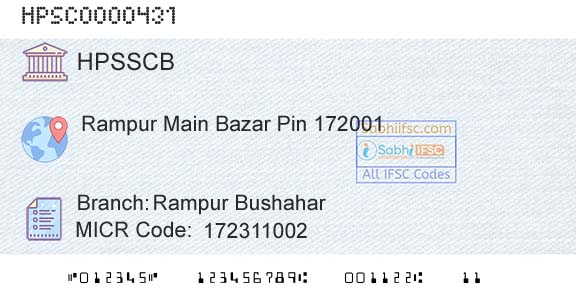 Himachal Pradesh State Cooperative Bank Ltd Rampur BushaharBranch 