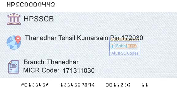 Himachal Pradesh State Cooperative Bank Ltd ThanedharBranch 
