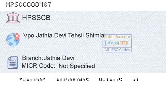 Himachal Pradesh State Cooperative Bank Ltd Jathia DeviBranch 