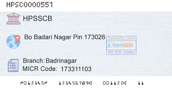 Himachal Pradesh State Cooperative Bank Ltd BadrinagarBranch 