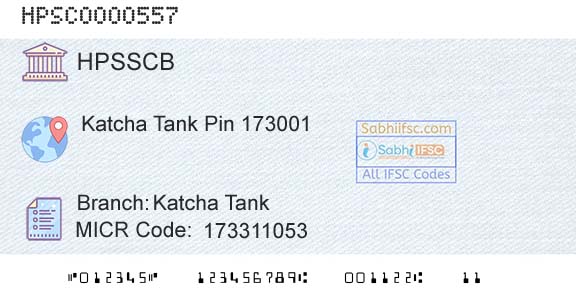 Himachal Pradesh State Cooperative Bank Ltd Katcha TankBranch 