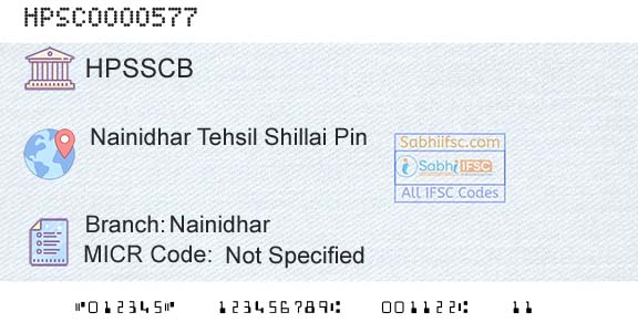 Himachal Pradesh State Cooperative Bank Ltd NainidharBranch 