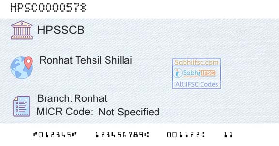 Himachal Pradesh State Cooperative Bank Ltd RonhatBranch 