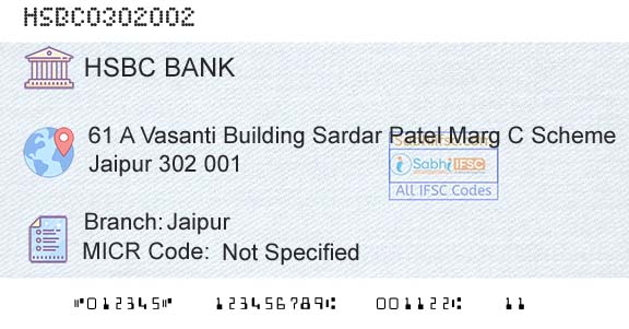 Hsbc Bank JaipurBranch 