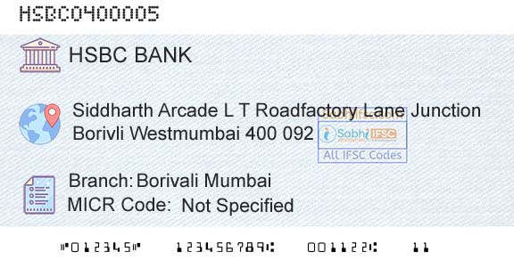 Hsbc Bank Borivali MumbaiBranch 