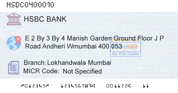 Hsbc Bank Lokhandwala MumbaiBranch 