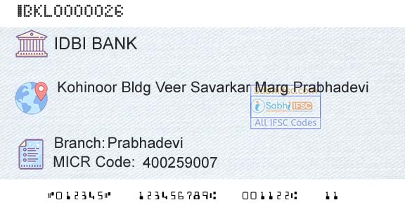 Idbi Bank PrabhadeviBranch 