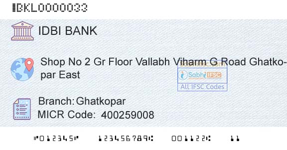 Idbi Bank GhatkoparBranch 