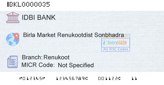 Idbi Bank RenukootBranch 