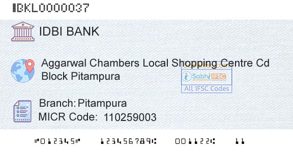 Idbi Bank PitampuraBranch 