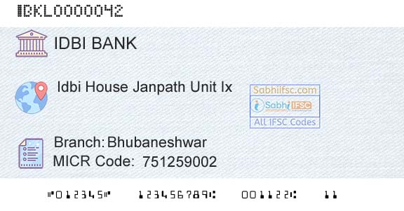 Idbi Bank BhubaneshwarBranch 