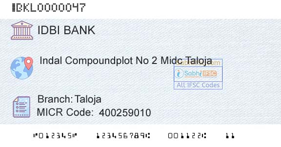 Idbi Bank TalojaBranch 