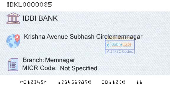 Idbi Bank MemnagarBranch 