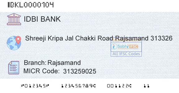 Idbi Bank RajsamandBranch 