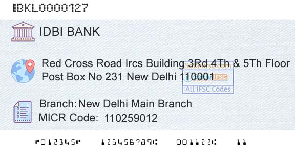 Idbi Bank New Delhi Main BranchBranch 