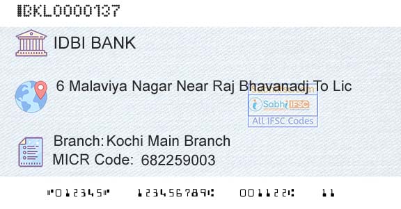 Idbi Bank Kochi Main BranchBranch 